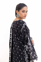 3 Piece Unstitched Printed Khaddar Suit with Embroidered Cotton Net Dupatta CN-42002