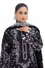 3 Piece Unstitched Printed Khaddar Suit with Embroidered Cotton Net Dupatta CN-42002