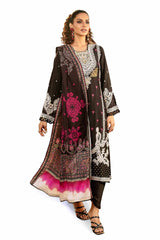 3 Piece Unstitched Embroidered Cotail Suit with Printed Twill Cotton Linen Dupatta CV-32010