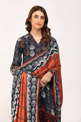 3 Piece Unstitched Printed Cotail Suit CV-42006