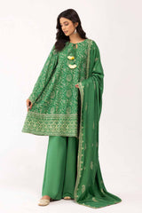 3 Piece Unstitched Embroidered Cotail Suit with Embroidered Cotail Dupatta CV-42007