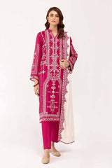3 Piece Unstitched Embroidered Cotail Suit with Embroidered Cotail Dupatta CV-42013