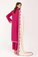 3 Piece Unstitched Embroidered Cotail Suit with Embroidered Cotail Dupatta CV-42013