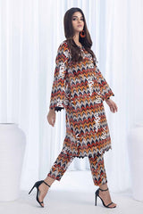 2 Piece Printed Khaddar Unstitched Suit CWT-32010