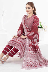 3 Piece Printed Khaddar Unstitched Suit WR-32003