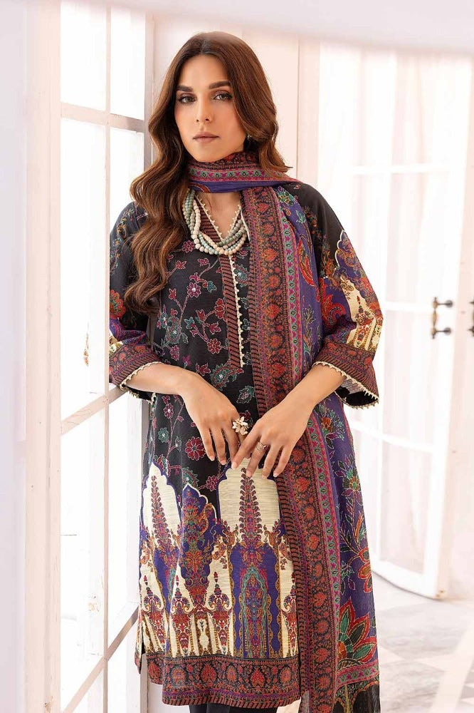3 Piece Digital Printed Khaddar Unstitched Suit with Cotton Net Dupatta CN-32029