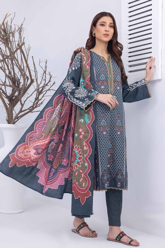 3 Piece Printed Karandi Unstitched Suit WNS-32236 A