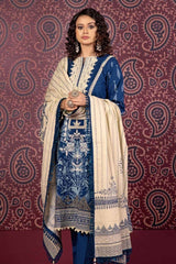 3 Piece Embroidered Khaddar Unstitched Suit with Printed Khaddar Dupatta K-32041