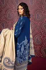 3 Piece Embroidered Khaddar Unstitched Suit with Printed Khaddar Dupatta K-32041