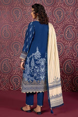 3 Piece Embroidered Khaddar Unstitched Suit with Printed Khaddar Dupatta K-32041