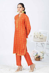 2 Piece Printed Linen Unstitched Shirt with Printed Linen Trouser WNST-32089