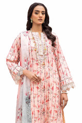 3 Piece Unstitched Sichiffli Embroidered Lawn Suit with Printed Lawn Dupatta CL-42109