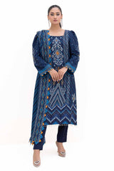 3 Piece Unstitched Printed Dhanak Suit DH-42003