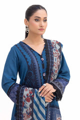 3 Piece Unstitched Printed Dhanak Suit DH-42009