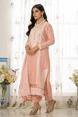 3 Piece Embroidered Lawn Unstitched Suit with Lacquer Printed Denting Lawn Dupatta DN-42004