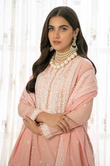 3 Piece Embroidered Lawn Unstitched Suit with Lacquer Printed Denting Lawn Dupatta DN-42004