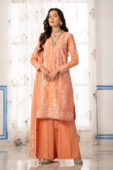 3 Piece Embroidered Lawn Unstitched Suit with Embroidered Denting Lawn Dupatta DN-42009