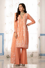 3 Piece Embroidered Lawn Unstitched Suit with Embroidered Denting Lawn Dupatta DN-42009