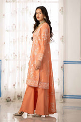 3 Piece Embroidered Lawn Unstitched Suit with Embroidered Denting Lawn Dupatta DN-42009