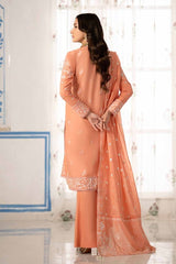 3 Piece Embroidered Lawn Unstitched Suit with Embroidered Denting Lawn Dupatta DN-42009