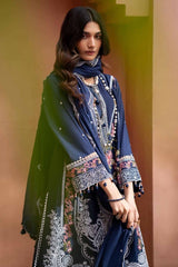 3 Piece Embroidered Lawn Unstitched Suit with Embroidered Denting Lawn Dupatta DN-42012