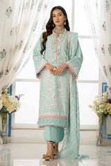 3 Piece Embroidered Lawn Unstitched Suit with Embroidered Denting Lawn Dupatta DN-42017