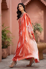 3 Piece Embroidered Lawn Unstitched Suit with Embroidered Printed Denting Lawn Dupatta DN-42020