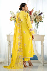3 Piece Embroidered Lawn Unstitched Suit with Embroidered Denting Lawn Dupatta DN-42024