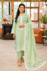 3 Piece Embroidered Printed Lawn Unstitched Suit with Denting Lawn Dupatta DN-42030