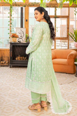 3 Piece Embroidered Printed Lawn Unstitched Suit with Denting Lawn Dupatta DN-42030
