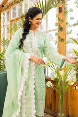 3 Piece Embroidered Printed Lawn Unstitched Suit with Denting Lawn Dupatta DN-42030
