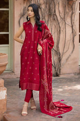 3 Piece Khaddar Jacquard Unstitched Suit MJ-32075