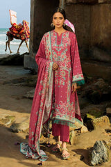3 Piece Digital Printed Cotail Linen Unstitched Suit CV-32004