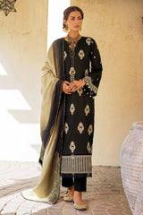 3 Piece Embroidered Khaddar Unstitched Suit with Printed Khaddar Jacquard Dupatta MJ-32077