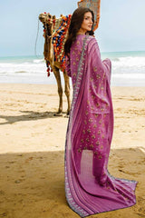 3 Piece Printed Corduroy Unstitched Suit with Cotton Net Dupatta CD-32001 A