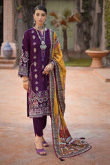 3 Piece Embroidered Khaddar Unstitched Suit with Digital Printed Pashmina Shawl AP-32049