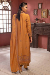 3 Piece Embroidered Digital Printed Karandi Unstitched Suit AY-32024