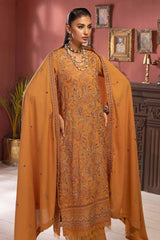 3 Piece Embroidered Digital Printed Karandi Unstitched Suit AY-32024