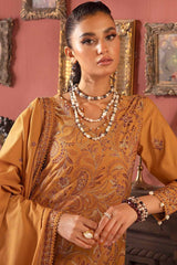 3 Piece Embroidered Digital Printed Karandi Unstitched Suit AY-32024
