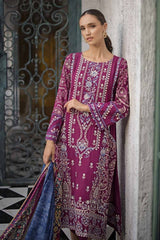 3 Piece Embroidered Khaddar Unstitched Suit with Digital Twill Zari Shawl AP-32013