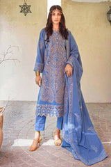 3 Piece Embroidered Linen Unstitched Suit with Embroidered Linen Dupatta RC-32005