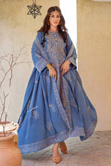 3 Piece Embroidered Linen Unstitched Suit with Embroidered Linen Dupatta RC-32005