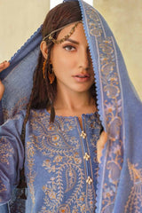 3 Piece Embroidered Linen Unstitched Suit with Embroidered Linen Dupatta RC-32005