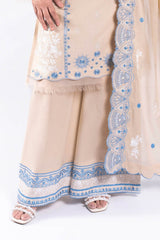 3 Piece Unstitched Embroidered Lawn Suit with Embroidered Denting Lawn Dupatta DN-42041