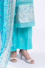 3 Piece Unstitched Embroidered Lawn Suit with Embroidered Printed Chiffon Dupatta BM-52001