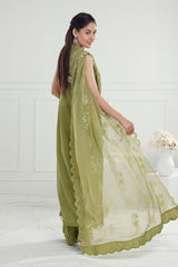 3 Piece Unstitched Embroidered Lawn Suit with Embroidered Chiffon Dupatta PM-52029