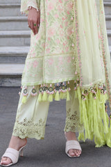3 Piece Unstitched Embroidered Swiss Voile Suit with Embroidered Chiffon Dupatta LSV-52026
