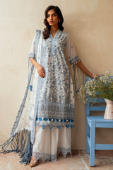 3 Piece Unstitched Embroidered Swiss Voile Suit with Embroidered Chiffon Dupatta LSV-52024