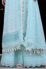 3 Piece Unstitched Schiffli Embroidered Lawn Suit with Embroidered Chiffon Dupatta PM-52038