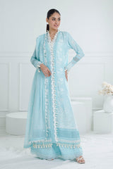 3 Piece Unstitched Schiffli Embroidered Lawn Suit with Embroidered Chiffon Dupatta PM-52038